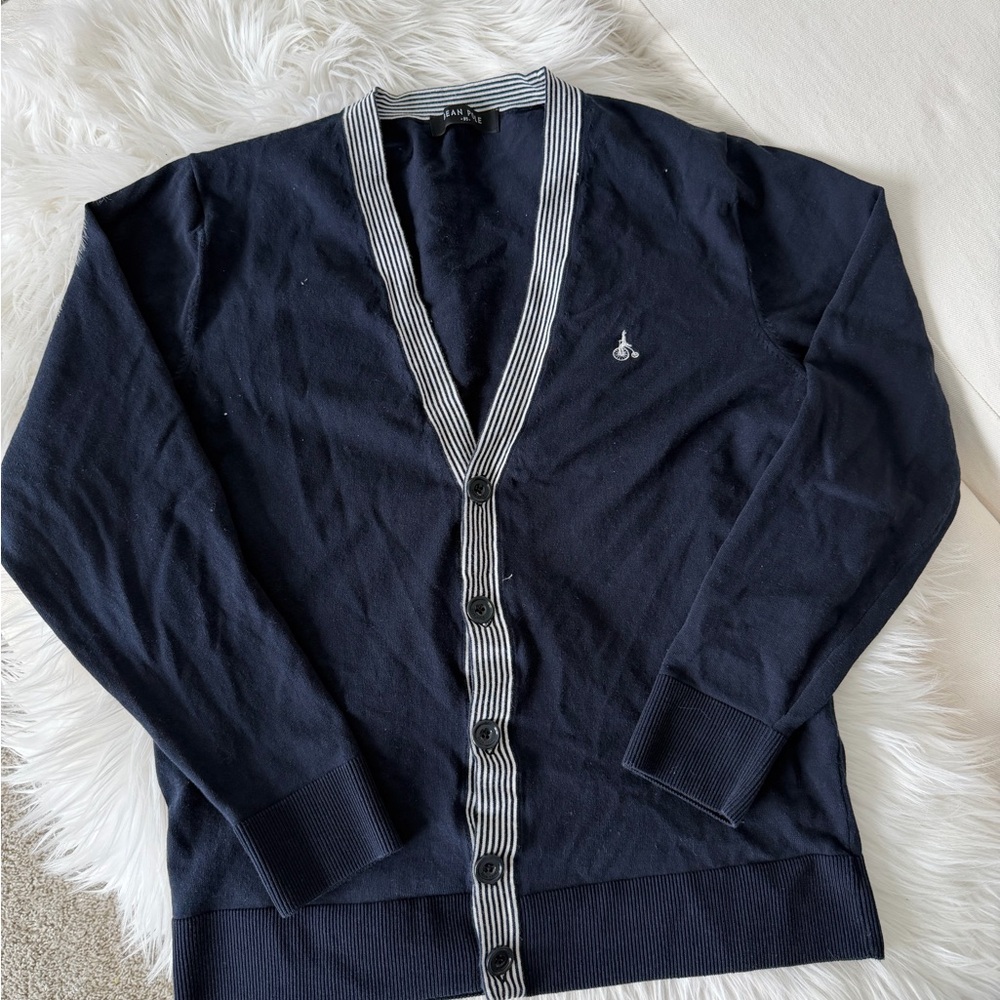 Bean Pole 95 Navy Cardigan Sweater Korean Fashion